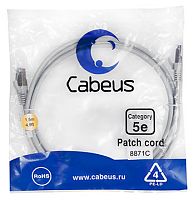 Cabeus PC-FTP-RJ45-Cat.5e-1.5m-LSZH Патч-корд F/UTP, категория 5е, 2xRJ45/8p8c, экранированный, серый, LSZH, 1.5м | код 8871c | Cabeus
