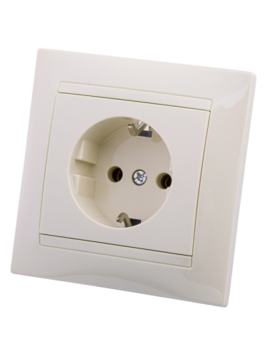 Розетка 2П+З 16А 250В сл. кость Лама TDM | код SQ1815-0123 | TDM