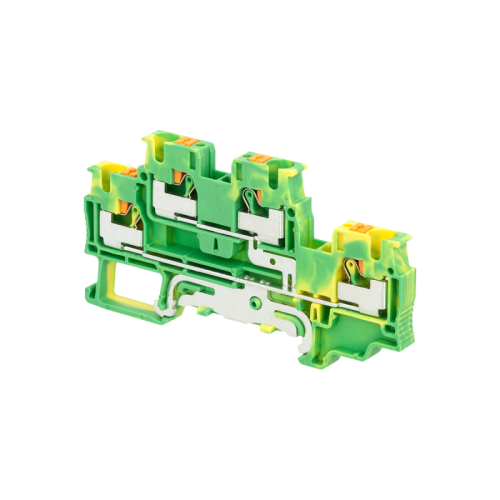Клемма push-in двухуровневая Земля, 4 мм? MTP-D4PE | код 136800 | MEYERTEC