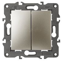 Переключатель двойной, 10АХ-250В, Эра Elegance, шампань,14-1106-04 | код Б0034246 | ЭРА