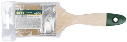 Кисть флейцевая "Хард" натур. светл. щетина дерев. ручка 2.5дюйм (63мм) FIT 01076 фото 3