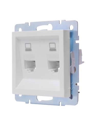 VESNA Розетка компьютерная двойная белая | код 742-0288-141 | LEZARD фото 4