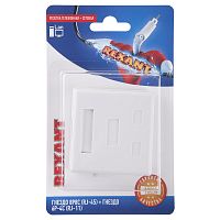 Rexant Розетка телефонная + сетевая LAN, на стену, (гнездо 8Р8С (Rj-45) + гнездо 6Р-4С (RJ-11)) | код 06-0106-C | REXANT