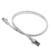 Патч-корд LANMASTER FTP кат.5Е, с заливными колпачками, 5.0 м, белый | код LAN-S45-45-5.0-WH | LANMASTER