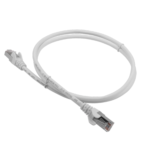 Патч-корд LANMASTER FTP кат.5Е, с заливными колпачками, 5.0 м, белый | код LAN-S45-45-5.0-WH | LANMASTER