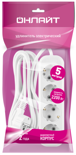 Удлинитель 90 797 OPE-S-04-500-E-3x0.75 ОНЛАЙТ 90797 фото 4