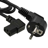 Сетевой шнур RUICHI SCZ, вилка угловая CEE7/7 - гнездо угловое IEC C13, 5 м, 3х0.75 мм2 | код 79908 | Ruichi