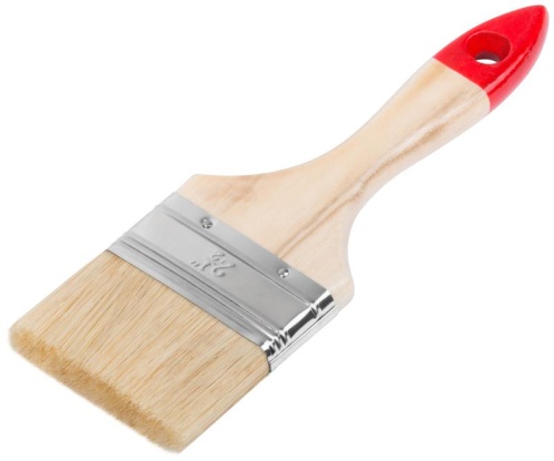 Кисть флейцевая "Стандарт" натур. светлая щетина деревянная ручка 2. 5дюйм (63мм) FIT 01036 фото 2