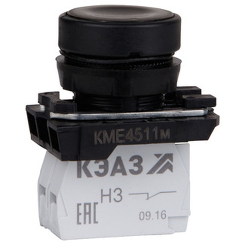Кнопка КМЕ4510м-черный-1но+0нз-цилиндр-IP54-КЭАЗ | код. 273453 | КЭАЗ