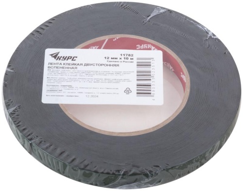 Лента монтажная клейкая на вспененной основе 12ммх10м черн. КУРС 11782 фото 3