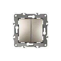 Переключатель двойной, 10АХ-250В, Эра12, шампань,12-1106-04 | код Б0014666 | ЭРА