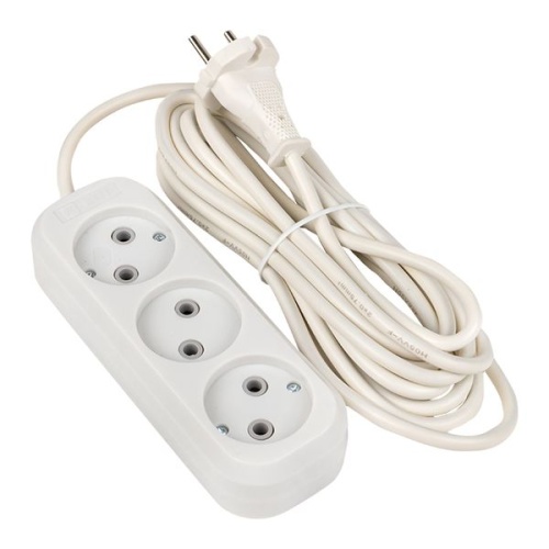 Удлинитель "Эксперт" 3 гнезда 5 метров 10А/2,2кВт без заземления ПВС 2х0,75 PROxima | код UBA10-275-3-05 | EKF фото 2