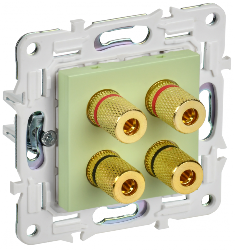 SKANDY Аудиорозетка 4-мест. SK-A01M мятн. IEK | код SK-S40-K06 | IEK