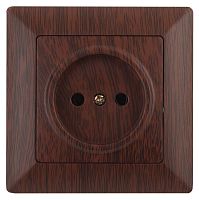 Розетка 2P, 16А-250В, СУ, Solo, венге, 4-201-10 | код Б0043310 | ЭРА