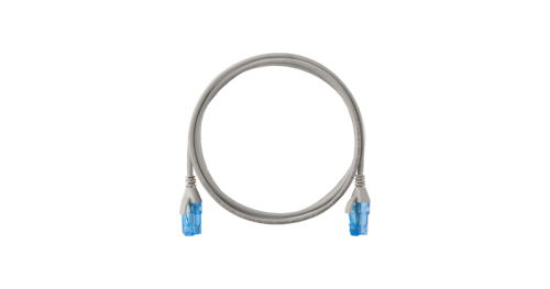 Коммутационный шнур NIKOMAX Slim Line U/UTP 4 пары, Кат.6 (Класс E), 250МГц, 2хRJ45/8P8C, T568B, заливной, с защитой защелки, многожильный, BC (чистая медь), 28AWG (7х0,127мм), LSZH нг(А)-HFLTx, серый, 1м | код NMC-PC4UE55B-010-SL-C-GY | NI