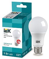 Лампа светодиодная ECO A60 шар 9Вт 230В 4000К E27 | код. LLE-A60-9-230-40-E27 | IEK