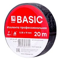 Изолента, класс А (профессиональная), 0.18х19мм, 20 метров, черная Simple | код. plc-iz-a-b | EKF