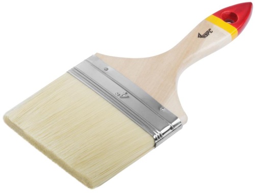 Кисть флейцевая "Модерн" 4дюйм (100мм) искусственная щетина деревянная ручка КУРС 00868 фото 2