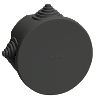 Коробка расп. КМ41237 D=75х40мм IP44 4 вв. черная IEK | код UKO21-075-040-000-K02-44 | IEK