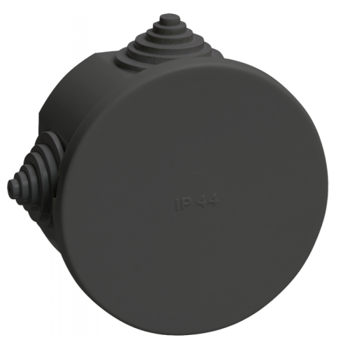 Коробка расп. КМ41237 D=75х40мм IP44 4 вв. черная IEK | код UKO21-075-040-000-K02-44 | IEK