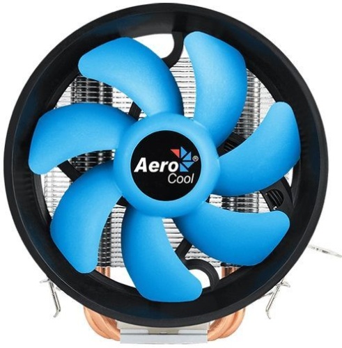 Устройство охлаждения(кулер) Aerocool Verkho 3 Plus Soc-AM5/AM4/1151/1200/1700 черный/синий 4-pin 18-27dB Al+Cu 125W 528gr Ret | код 1053609 | AEROCOOL