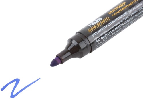 Маркер перманентный строительный, синий | код 04369М | FIT фото 4