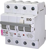 Диффер. автоматический выключатель KZS-4M 3p+N B 20/0,03 тип AC (6kA) | код 002174005 | ETI