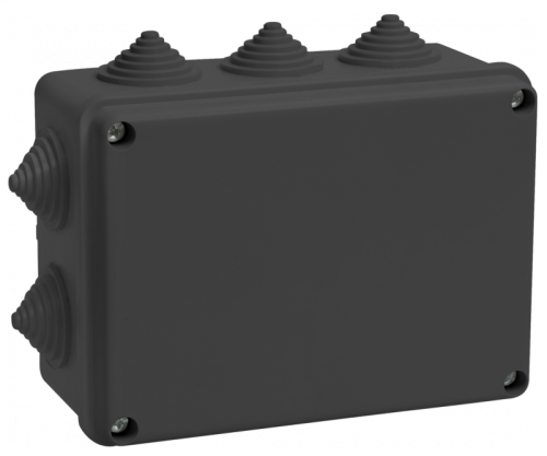 Коробка расп. КМ41242 150х110х70мм IP55 10 вв. черная IEK | код UKO11-150-110-070-K02-55 | IEK