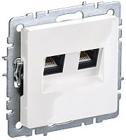 BRITE Розетка двойная RJ11+RJ45 кат.5E РК/Т12-БрБ белый | код BR-KT20-O-1-K01 | IEK