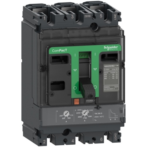 АВТОМ.ВЫКЛ.NSX250F 36kA AC 3П3Т 200A TMD | код C25F3TM200 | SCHNEIDER ELECTRIC
