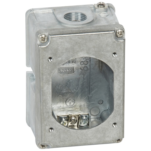 Коробка с одним ответстием под сальник Hypra - IP 44 - 2К+З - 16 А - металл | код 052039 | Legrand