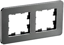 BRITE Рамка 2-мест. РУ-2-1-Бр металл титан RE IEK | код BR-M22-M-01-K48 | IEK