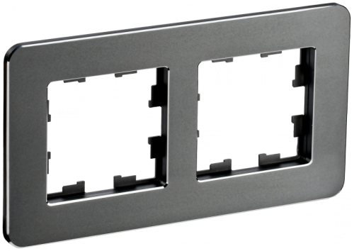 BRITE Рамка 2-мест. РУ-2-1-Бр металл титан RE IEK | код BR-M22-M-01-K48 | IEK