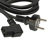 Сетевой шнур RUICHI SCZ, вилка прямая CEE7/7 - гнездо угловое IEC C13, 3 м, 3х0.75 мм2 | код 92486 | Ruichi