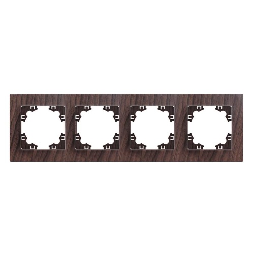 Рамка четырехместная горизонтальная Афина венге (еврослот) | код A0046-V | Universal Рамка четырехместная горизонтальная Афина венге (еврослот) | код A0046-V | Universal