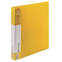 Папка на 2 кольцах BRAUBERG Contract, 35 мм, желтая, до 270 листов, 0,9 мм, 221795 | код 221795 | BRAUBERG