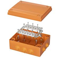 Коробка пластиковая FS с кабельными вводами и клеммниками, IP55, 240х190х90 мм, 12р, 450V, 32A, 10 мм2 | код FSK411210 | DKC