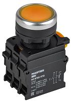 Кнопка с подсветкой и фиксацией d=22мм 1NO+1NC жёлтая MASTER IEK | код MI-BT60-11TD-3-11-K05 | IEK