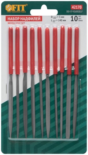 Надфили узкие ПВХ ручка 3х140 мм, 10 шт | код 42170 | FIT фото 2 Надфили узкие ПВХ ручка 3х140 мм, 10 шт | код 42170 | FIT фото 2