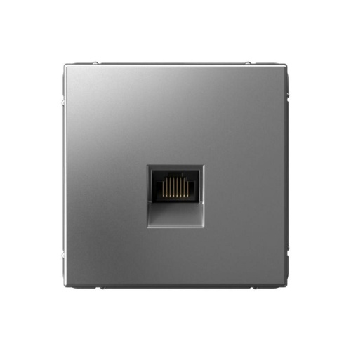 Розетка компьютерная ArtGallery RJ45 кат.6A механизм сталь | код GAL000986 | Systeme Electric