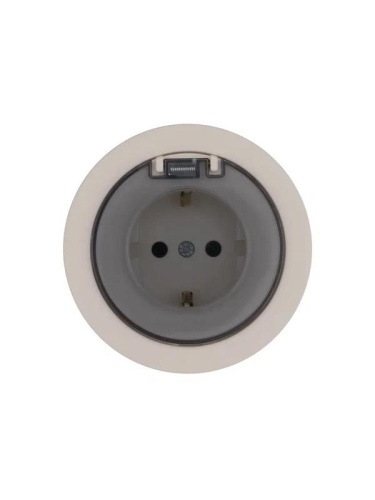 Розетка 1-м СП OSEN с заземл. с крышкой ПБТ механизм сл. кость LEZARD 743-9088-123B фото 4