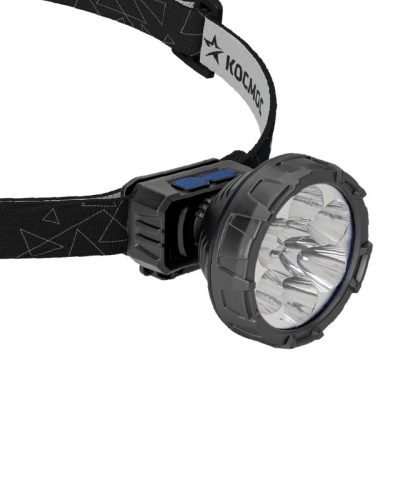 Фонарь аккумуляторный налобный 2Вт SMD LED Li-ion 14500 500мА.ч корпус ABS-пластик USB-шнур регулируемый эласт. ремешок | код KOC513Lit | КОСМОС