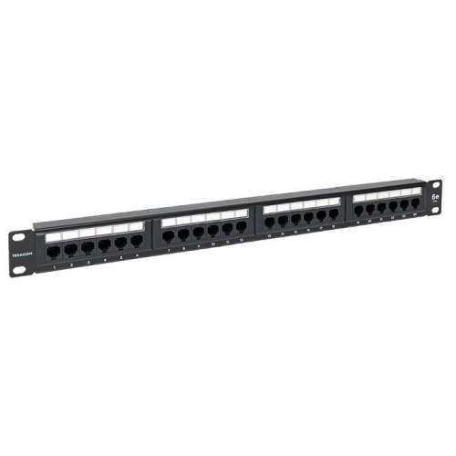 Патч-панель 19дюйм 1U кат.5E UTP неэкранир. 24 порта RJ45 110 IDC TERACOM | код TRC-PPNL-5EUTP-1U24 | EKF