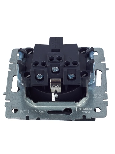 BRITE Розетка 1-местная с заземлением без защитных шторок 16А РС11-1-0-БрГ графит | код BR-R11-16-K53 | IEK фото 2