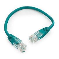 Патч-корд UTP Cablexpert кат.5e PP12-0.25M/G, 0.25м, литой, многожильный (зелёный) | код PP12-0.25M/G | Cablexpert