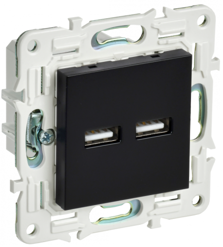 SKANDY Роз. USB A+A 3,1А SK-R15Bl черн. IEK | код SK-U21-D31-K02 | IEK