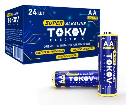 Элемент питания алкалиновый LR6/AA (уп.24шт) | код. TKE-ALS-LR6/C24 | TOKOV ELECTRIC