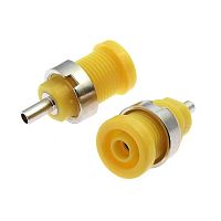Гнездо RUICHI Z014 4 мм panel jack желтый, на панель под пайку | код 106935 | Ruichi