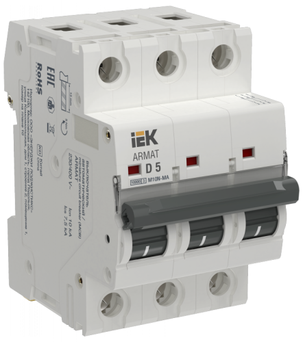 ARMAT Авт. выкл. без тепл. расц. M10N-MA 3P D 5А IEK | код AR-M10N-MA-3-D005 | IEK