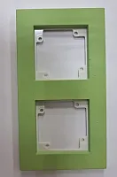 CITY Рамка 2 поста (платформа/накладка) белая/фисташковая бархат | код С512-021-001 | GUSI ELECTRIC